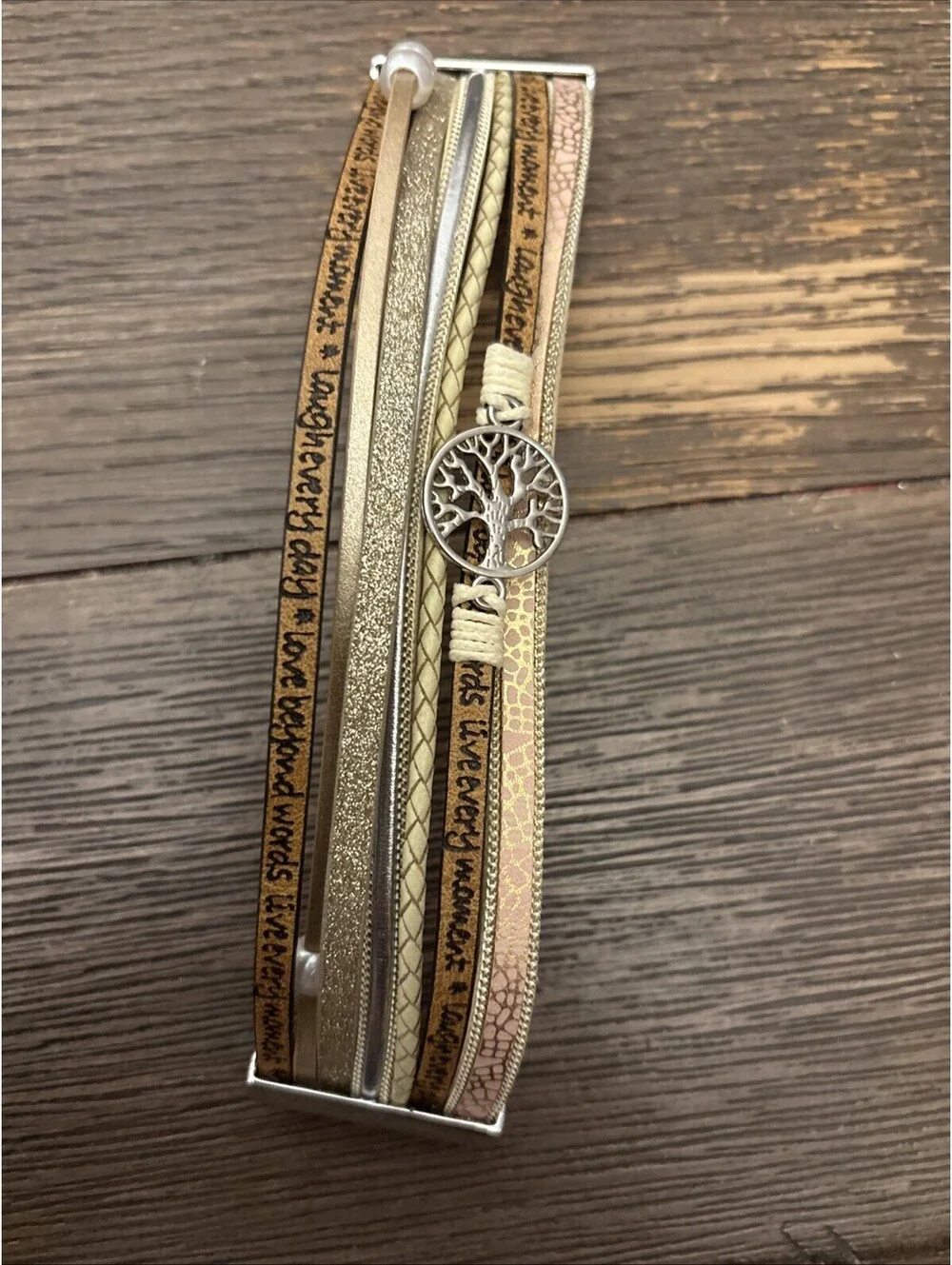 Strappy Tree Of Life Charm Bracelet Magnetic Closure